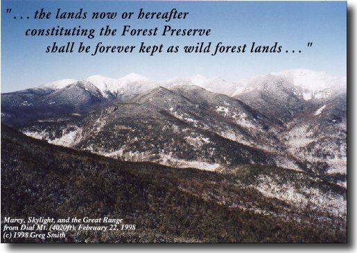 ... the lands now or hereafter constituting the Forest 
Preserve shall be forever kept as wild forest lands ...